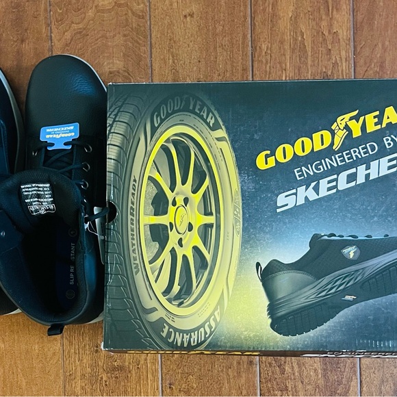 GOOD YEAR.
ENGINEERED BY
SKECHERS size 13 BLACK NEW WORK BOOTS - Picture 7 of 11